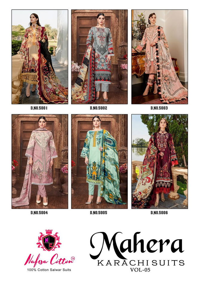 Mahera Vol 5 By Nafisa Printed Karachi Cotton Dress Material Wholesale Clothing Suppliers In India
